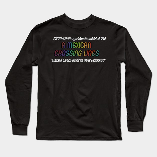 A Mexican Crossing Lines Logo Long Sleeve T-Shirt by SiqueiroScribbl